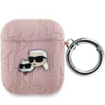Karl Lagerfeld KLA2PGKCPP AirPods 1/2 cover pink Monogram Karl & Choupette Head