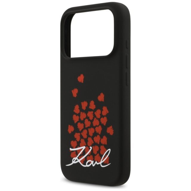 Karl Lagerfeld Silicone Heart Sign Logo MagSafe Case for iPhone 17 Pro Black - imagine 6