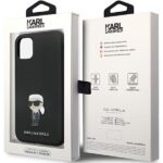 Karl Lagerfeld KLHCN61SMHKNPK iPhone 11/ Xr 6.1" black Silicone Ikonik Metal Pin - imagine 8