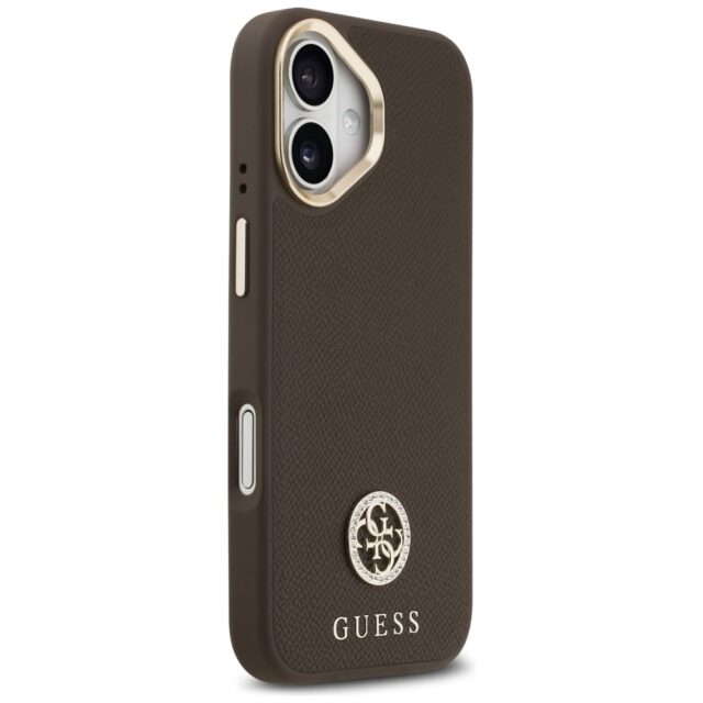 Case Guess Grained Strass Logo MagSafe for iPhone 17 brown - imagine 4