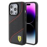 Ferrari FEHCP15LPWAK iPhone 15 Pro 6.1" black hardcase Perforated Waves Metal Logo