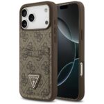 Case Guess 4G Double Card Triangle for iPhone 17 Pro Max brown