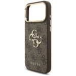 Guess 4G Big 4G Classic Logo Big Strap Metal Buttons Case for iPhone 17 Pro Max Brown - imagine 6