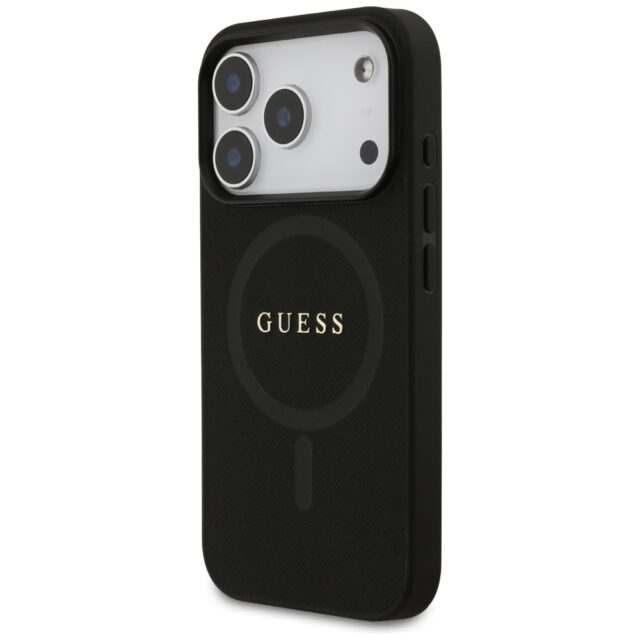 Guess Saffiano Classic Logo MagSafe Case for iPhone 17 Pro Black - imagine 2