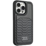 Audi Synthetic Leather MagSafe iPhone 15 Pro 6.1" black hardcase AU-TPUPCMIP15P-GT/D3-BK - imagine 2
