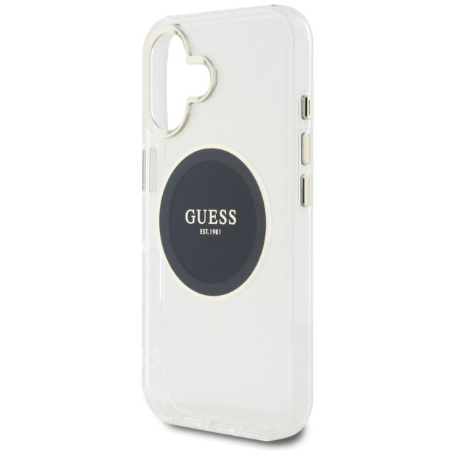 Case Guess IML Metal Colored Circle Classic Logo MagSafe for iPhone 16 black - imagine 6