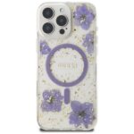 Case Guess Resin Flowers MagSafe for iPhone 16 Pro purple - imagine 3