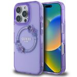Guess GUHMP16LHFWFCU iPhone 16 Pro 6.3" purple hardcase IML Flowers Wreath MagSafe