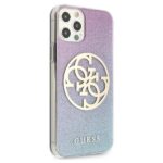 Guess GUHCP12LPCUGLBPG iPhone 12 Pro Max blue hard case Glitter Gradient 4G Circle Logo - imagine 4