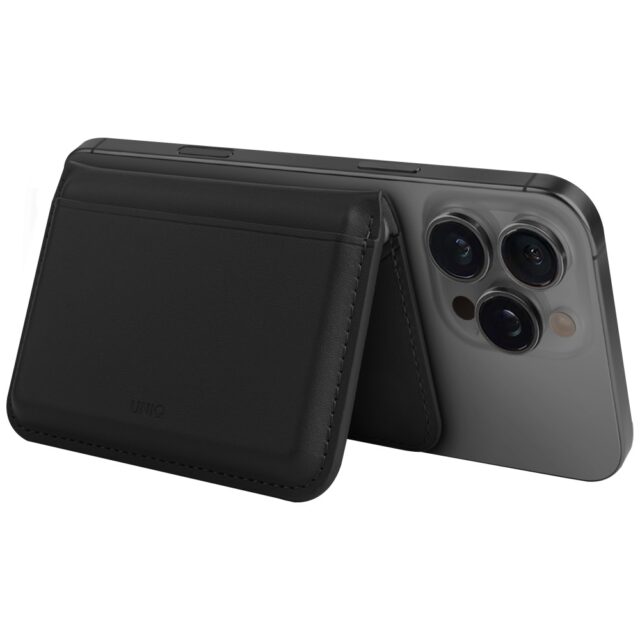 Magnetic RFID wallet UNIQ Lyden DS stand phone black - imagine 3