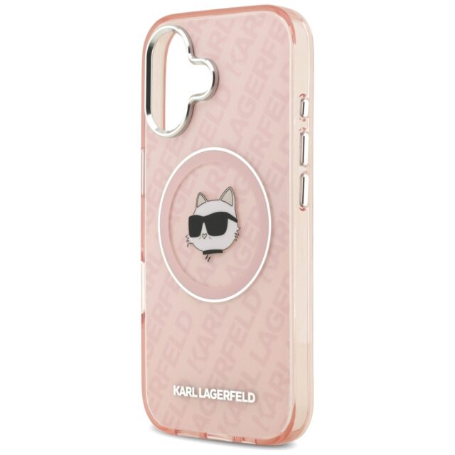 Case Karl Lagerfeld IML Choupette Head   Logo MagSafe for iPhone 17 pink - imagine 6