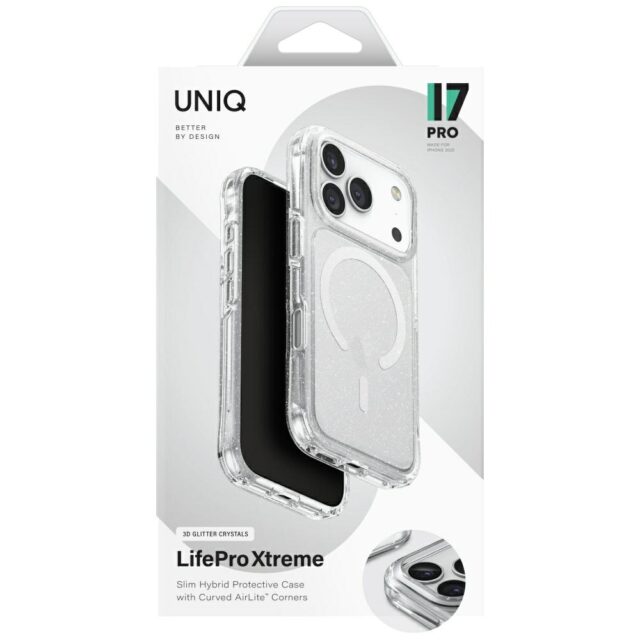 UNIQ LifePro Xtreme Case for iPhone 17 Pro Magclick Charging Clear/Glitter - imagine 6
