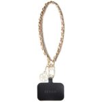 Guess GUOUCHSAMC4P Universal Hand Strap pink Saffiano Chain 4G Charm