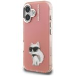 Case Karl Lagerfeld IML Aquarelle        Choupette & Logo for iPhone 16 pink - imagine 2