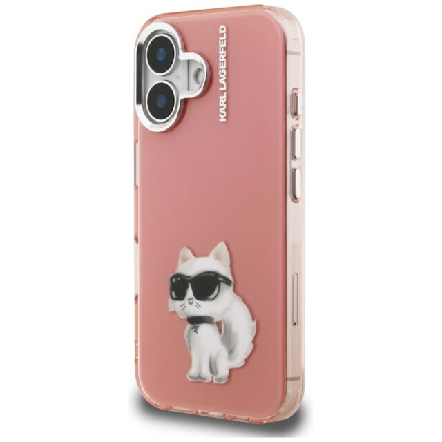 Case Karl Lagerfeld IML Aquarelle        Choupette & Logo for iPhone 16 pink - imagine 2