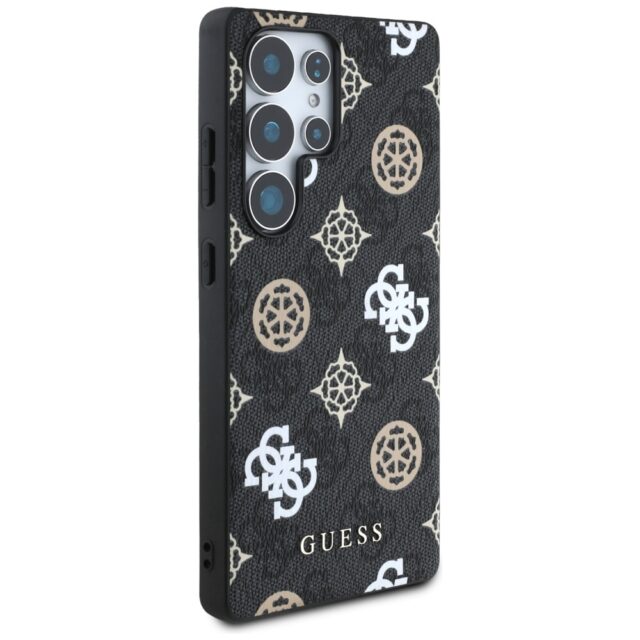 Case Guess 4G Printed Colored Peony Pattern MagSafe to Samsung Galaxy S25 Ultra black - imagine 3