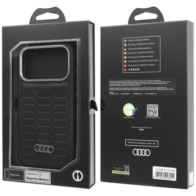 Case Audi GT Synthetic Leather MagSafe for iPhone 17 Pro black - imagine 10