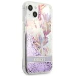 Guess GUHCP13SLFLSU iPhone 13 mini 5,4" purple hardcase Flower Liquid Glitter - imagine 4
