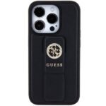 Guess GUHCP15LPGSSADK iPhone 15 Pro 6.1" black hardcase Grip Stand 4G Saffiano Strass - imagine 3