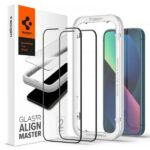 Spigen Alm Glass FC iPhone 16e/14/13/13 Pro 2 pcs. tempered glass black frame AGL03387