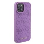 Guess GUHCP15SP4EPMU iPhone 15 / 14 / 13 6.1" light purple hardcase Leather 4G Stamped - imagine 4