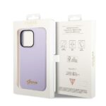 Guess GUHCP14XSLSMU iPhone 14 Pro Max 6,7" purple hard case Silicone Vintage Gold Logo - imagine 8