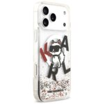 Karl Lagerfeld Liquid Glitter Choupette Logo MagSafe Case for iPhone 17 Pro Max Clear - imagine 4