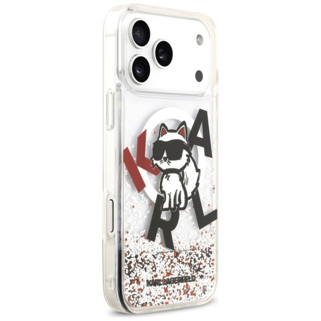 Karl Lagerfeld Liquid Glitter Choupette Logo MagSafe Case for iPhone 17 Pro Max Clear - imagine 4