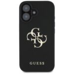 Case Guess Grained Big 4G Logo Small Classic Logo for iPhone 16 black - imagine 3