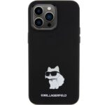 Karl Lagerfeld KLHCP15XSMHCNPK iPhone 15 Pro Max 6.7" black Silicone Choupette Metal Pin - imagine 3