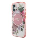 Guess GUHMP16SHFWBDCEP iPhone 16 6.1" pink hardcase IML Flower & Tonal Circle MagSafe - imagine 2