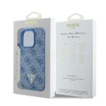 Guess GUHCP16XP4TDPB iPhone 16 Pro Max 6.9" blue hardcase Leather 4G Triangle Strass MagSaf - imagine 8