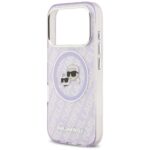 Karl Lagerfeld IML Glitter Karl & Choupette Heads Logo MagSafe Case for iPhone 17 Pro Purple - imagine 6