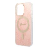 Guess Set GUBPP13LH4EACSP Case+ Charger iPhone 13 Pro pink hard case 4G Print MagSafe - imagine 6