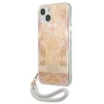 Guess GUHCP13SHFLSD iPhone 13 mini 5,4" gold hardcase Flower Strap - imagine 2