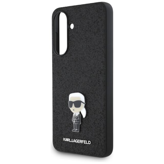 Case Karl Lagerfeld Fixed Glitter Ikonik Logo Metal Pin for Samsung Galaxy A56 black - imagine 5