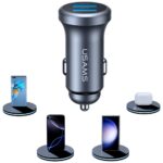 USAMS CC320 Aluminum Car Charger 2.4A 2xUSB-A tarnish - imagine 2