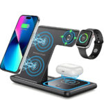 Extralink Wireless Charger, 3-in-1 Multifunction Charging Station, Black - imagine 2