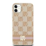 DKNY DKHMN61HCPTSP iPhone 11 / Xr 6.1 inch pink hardcase IML Checkered Mono Pattern & Printed Stripe - imagine 3