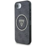 Case Guess IML Metal Glitter 4G Circle Triangle MagSafe for iPhone 16e black - imagine 2