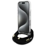 Guess GUHCP16SHC4SEK iPhone 16 6.1" black hardcase Crossbody Cord 4G Print - imagine 4