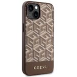 Guess GUHMP14SHGCFSEW iPhone 14 / 15 / 13 6.1" brown hardcase GCube Stripes MagSafe - imagine 4