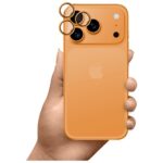 Camera lens protection 3MK HARDY Lens Protection Pro for Apple iPhone 17 Pro / 17 Pro Max orange - imagine 8