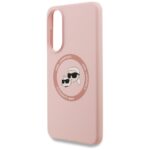 Case Karl Lagerfeld Silicone Double Heads And Circle MagSafe for Samsung Galaxy S25 Edge pink - imagine 6