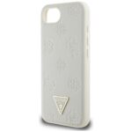 Case Guess Grained Hot Stamp Peony Triangle Logo MagSafe for iPhone 16e beige - imagine 6