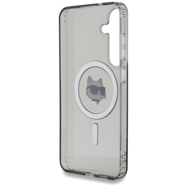 Case Karl Lagerfeld Button Choupette Head Printed Logo MagSafe Samsung Galaxy S25+ black - imagine 7