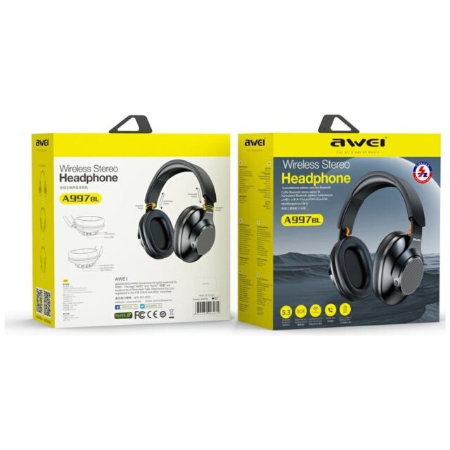 AWEI A997BL Bluetooth On-Ear Headphones Black - imagine 7