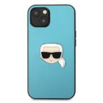 Karl Lagerfeld KLHCP13SPKMB iPhone 13 mini 5,4" blue hardcase Leather Ikonik Karl`s Head Me - imagine 3
