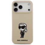 Case Karl Lagerfeld Silicone Karl Sketch & Logo MagSafe for iPhone 17 Pro Max brown - imagine 3