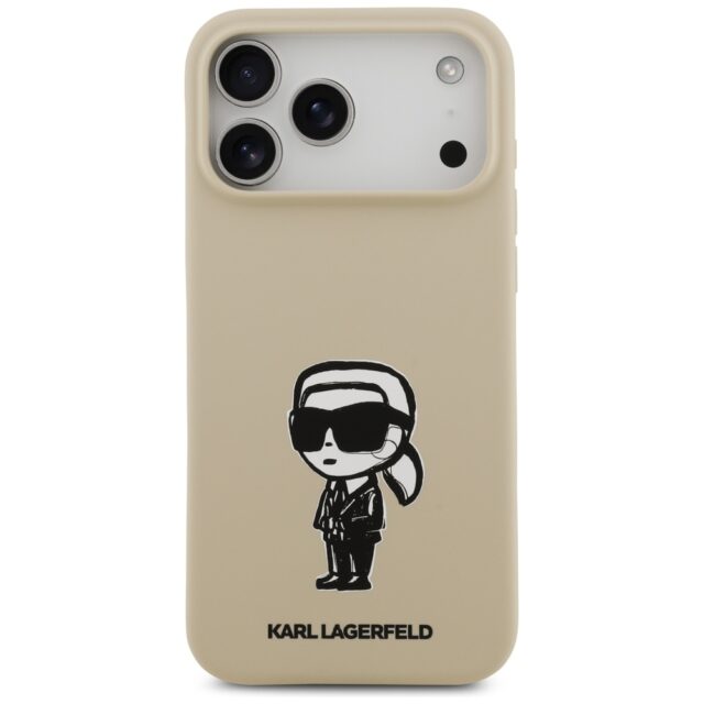 Case Karl Lagerfeld Silicone Karl Sketch & Logo MagSafe for iPhone 17 Pro Max brown - imagine 3
